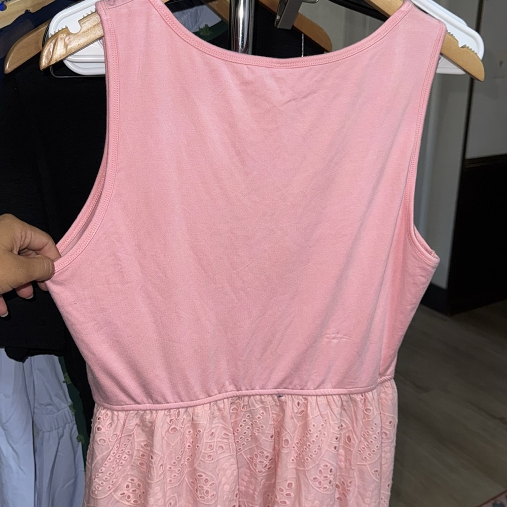 Pink Tiered A-line Maxi Dress with pockets - Picture 10 of 11